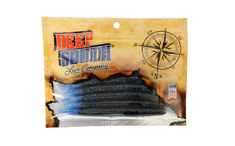 Elite Bass Worm 5" - Blue on Black