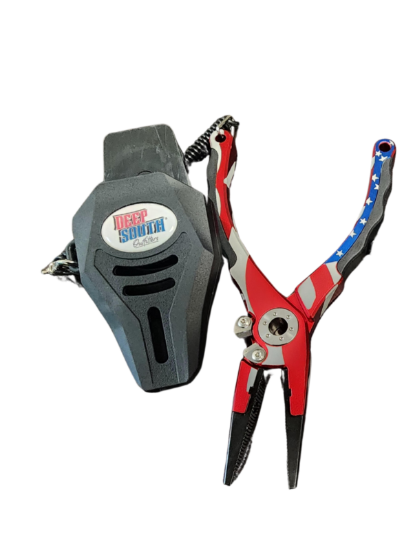 Image of pliers with a American Flag paint scheme