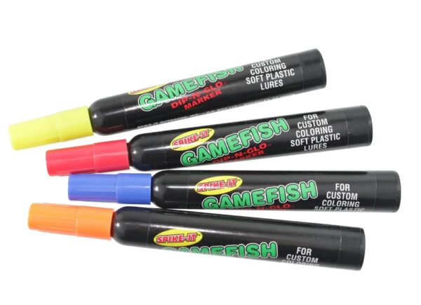 SPIKE-IT DIP-N-GLO 4 PACK GAMEFISH SCENTED MARKERS CHART/RED/ORANGE/BLUE