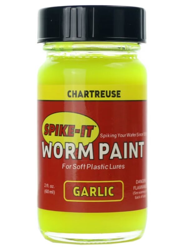 SPIKE-IT DIP-N-GLO WORM PAINT 2OZ CHARTREUSE SOFT PLASTIC GARLIC SCENTED