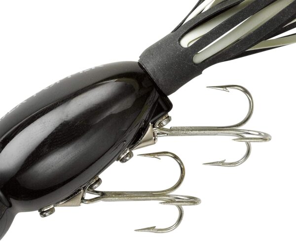 Arbogast Skirted Hula Popper Classic Black Topwater Bass Fishing Lure