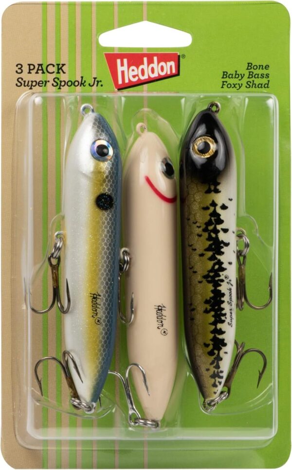 Heddon Super Spook Jr | 3 Pack | Bone, Baby Bass, Foxy Shad