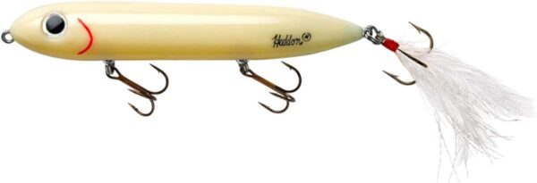 Heddon Feather Dressed Super Spook Jr - Bone Topwater Lure - Image 3